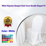 1 Piece White Polyester Banquet Chair Cover Durable Elegant Fit