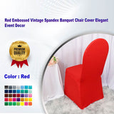 1 Piece Red Embossed Vintage Spandex Banquet Chair Cover Elegant Event Decor