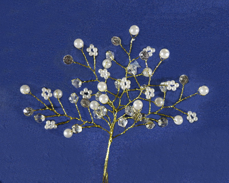 2.5" Gold Pearl Rhinestone Bouquet Picks - Pack of 25 Rhinestone Floral Picks