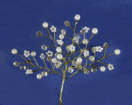 2.5" Gold Pearl Rhinestone Bouquet Picks - Pack of 25 Rhinestone Floral Picks