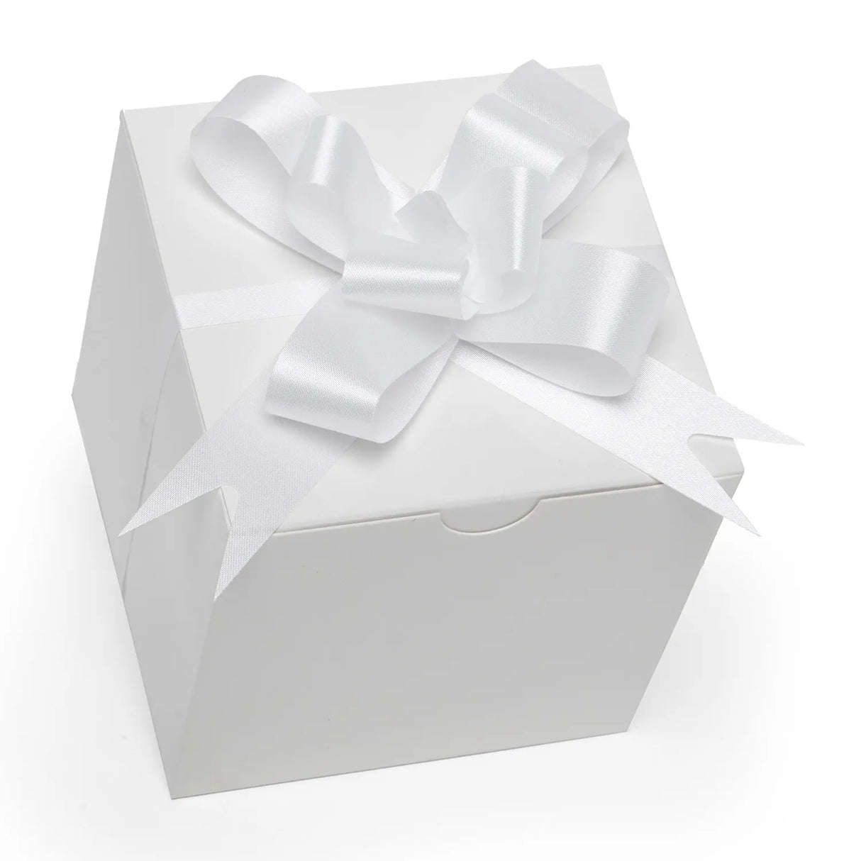 Satin Fabric Butterfly Pull Bows 4 '' White Color 50 each / package