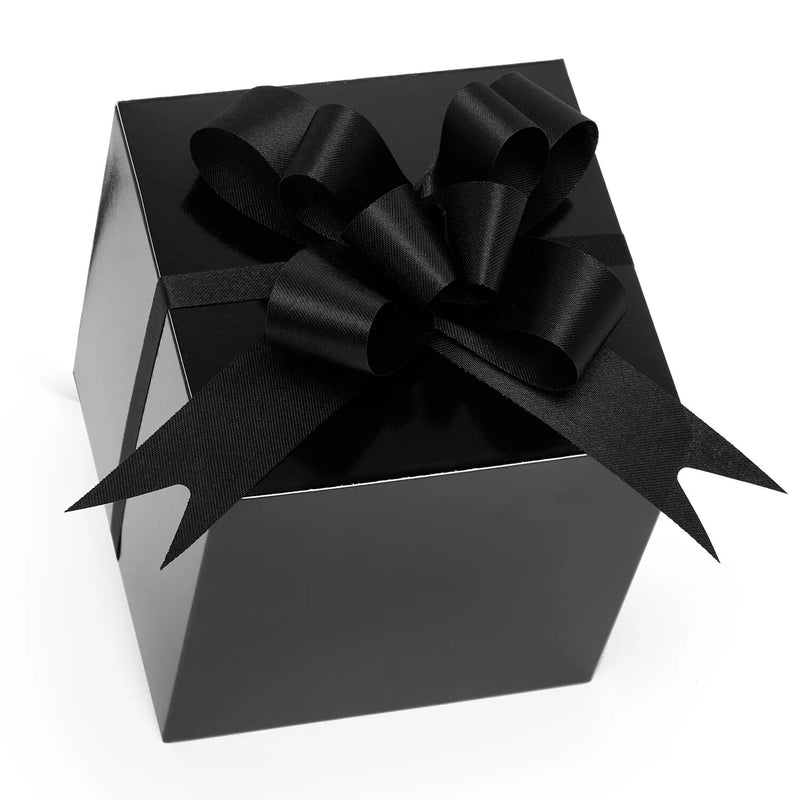 Satin Fabric Butterfly Pull Bows 4 '' Black Color 50 each / package