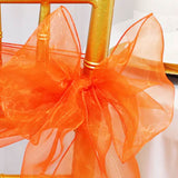 10 Pieces Orange Organza Chair Sashes 8"x108" Sheer Elegant Event Accent