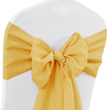 10 Pieces Gold Polyester Chair Sashes 8"x108", Wrinkle Resistant Event Decor