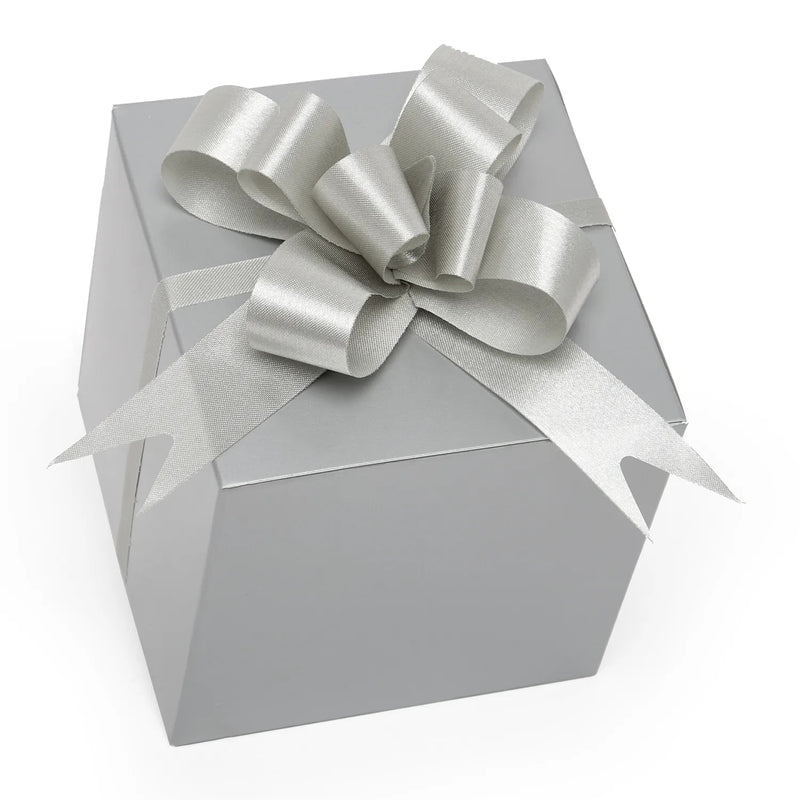 Satin Fabric Butterfly Pull Bows 4 '' Silver Color 50 each / package