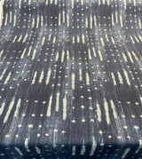 Sikasso Painting Cotton Fabric - Navy Blue With White Lines, 56" Width, 220 Gr/M2, 7" Horizontal Repeat, 13" Vertical Repeat (1 Yard)