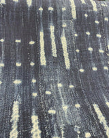 Sikasso Painting Cotton Fabric - Navy Blue With White Lines, 56" Width, 220 Gr/M2, 7" Horizontal Repeat, 13" Vertical Repeat (1 Yard)