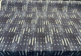 Sikasso Painting Cotton Fabric - Navy Blue With White Lines, 56" Width, 220 Gr/M2, 7" Horizontal Repeat, 13" Vertical Repeat (1 Yard)