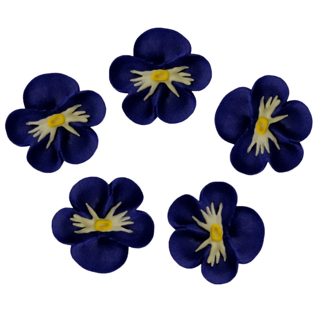 O'Creme Purple Pansy Royal Icing Flowers, Set of 16