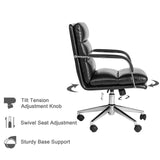 Modern Black Leatherette Gaslift Adjustable Swivel Padded Office Chair