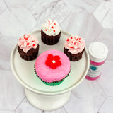 O'Creme Red Royal Icing Drop Flower, Set of 16
