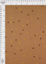 1 Yard Yummy Rib Knit Small Heart Print Fabric 58/60 Inch Wide Soft Stretch Ribbing for Cute Apparel & Crafts