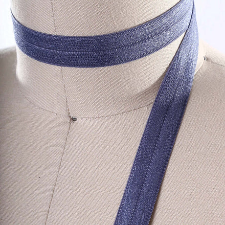 3 Yards 5/8" Indigo Blue Fold Over Elastic Stretch Bias Trim