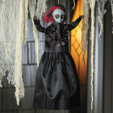 Hanging Doll with Red Hair Halloween Decoration 19 3/4"