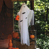 5 Ft 10 3/4" Hanging Light Up Ghost with Pumpkin Bag Halloween Decoration