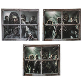 2 Ft. Zombies in the Window Door Curtain Halloween Decoration