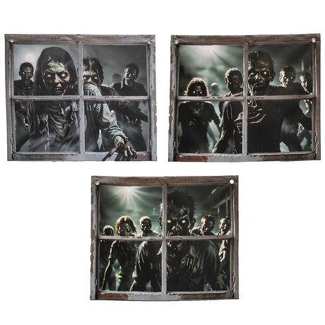 Cortina de puerta con zombis en la ventana de 2 pies para Halloween