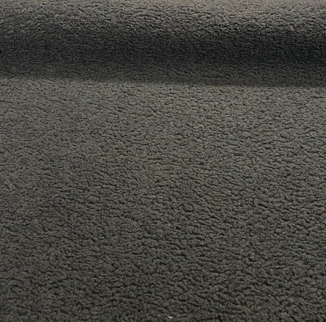 Italian Faux Sheepskin Polyester Fabric - Charcoal Gray, Heavy Upholstery, 60" Width (1 Yard)