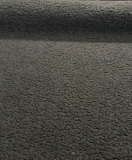 Italian Faux Sheepskin Polyester Fabric - Charcoal Gray, Heavy Upholstery, 60" Width (1 Yard)