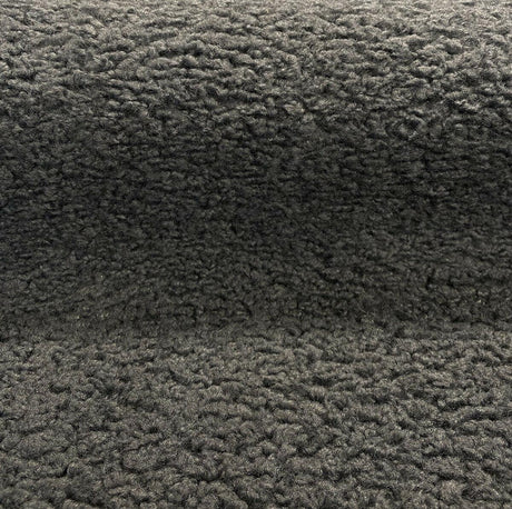Italian Faux Sheepskin Polyester Fabric - Charcoal Gray, Heavy Upholstery, 60" Width (1 Yard)