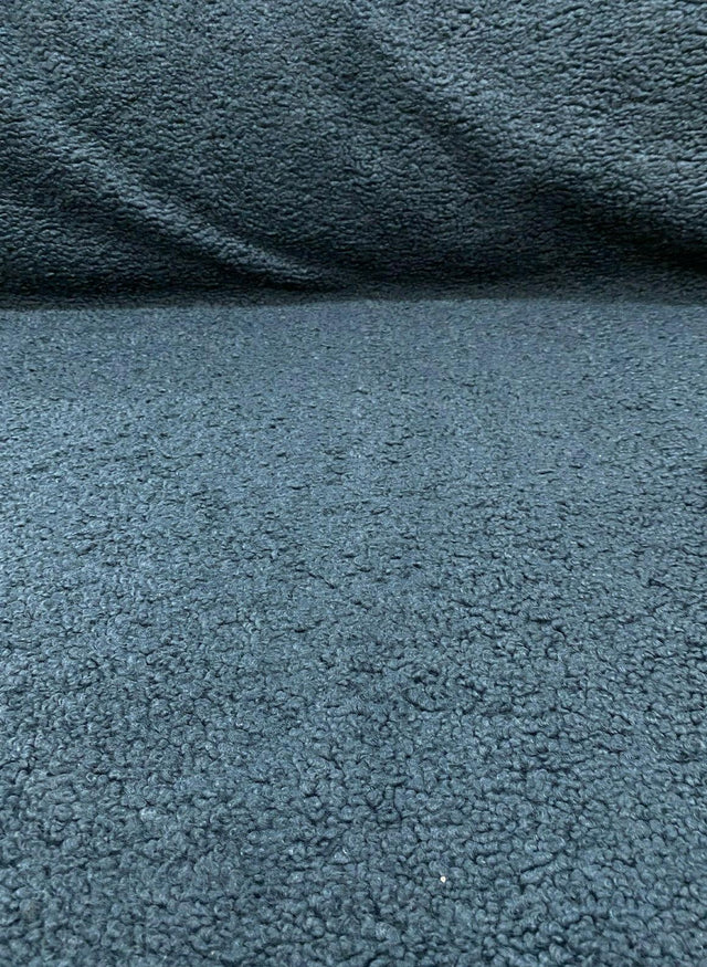 Italian Faux Sheepskin Fabric - Dark Blue Shadow, 60" Width (1 Yard)