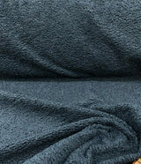 Italian Faux Sheepskin Fabric - Dark Blue Shadow, 60" Width (1 Yard)