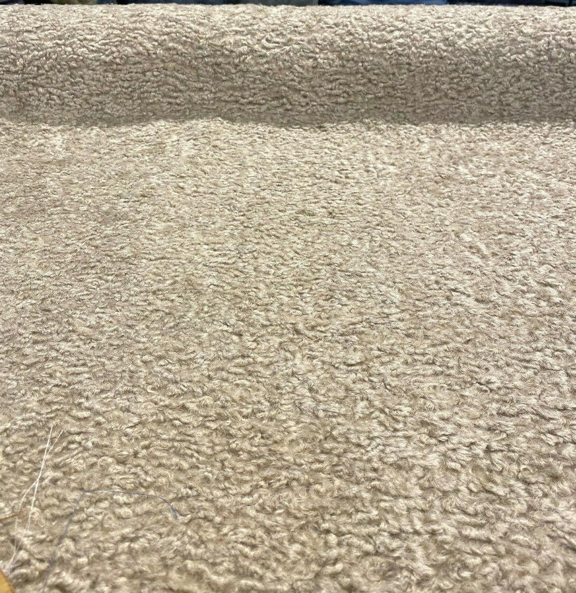 Italian Faux Sheepskin Upholstery Fabric - Toast Beige Natural, 60" Width (1 Yard)