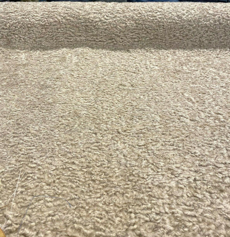 Italian Faux Sheepskin Upholstery Fabric - Toast Beige Natural, 60" Width (1 Yard)