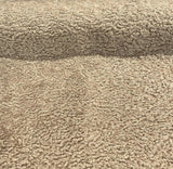 Italian Faux Sheepskin Upholstery Fabric - Toast Beige Natural, 60" Width (1 Yard)