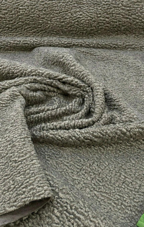 Italian Faux Sheepskin Fabric - Gray, 54" Width (1 Yard)