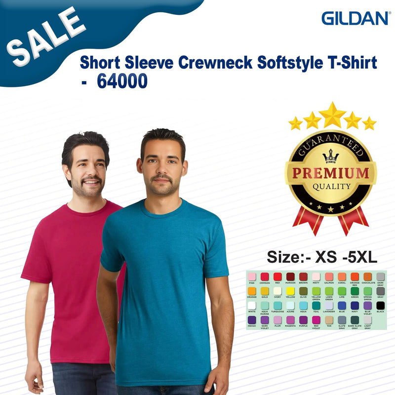 Gildan Softstyle Short Sleeve Crewneck T-Shirt – Ring-Spun Soft Cotton Tee