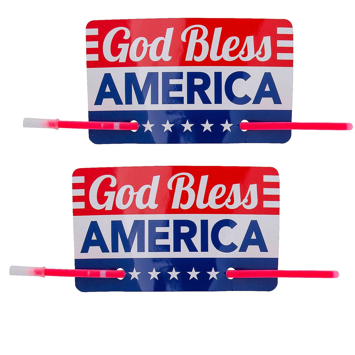 12 Pc. 8" Religious Patriotic Glow Stick Bracelets with Card for 12