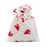 White Santa Hat Gift Bags Holiday Themed 4” x 6” Pouches