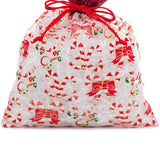 Candy Canes Christmas Bag with Red Ribbon 8” x 10”