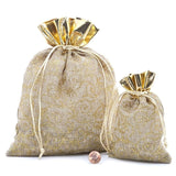 Gold Florentine Jute Fabric Bag 8 '' x 10 ''