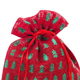 Metallic Christmas Tree Fabric Bag 4” x 6” Holiday Wrapping