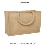 Jute Shopping Bags 15 1/2 '' X 6 '' X 13 3/4 '' Large
