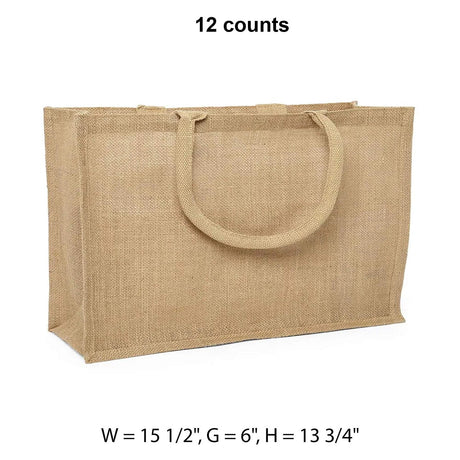 Jute Shopping Bags 15 1/2 '' X 6 '' X 13 3/4 '' Large