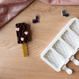 O'Creme Silicone Ice Cream Pop Mold, Checkered, 4 Cavities