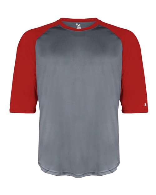 Badger Men's B-Core Three-Quarter Sleeve Baseball T-Shirt
