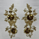 Beaded Floral Lace Applique