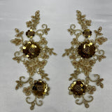 Beaded Floral Lace Applique