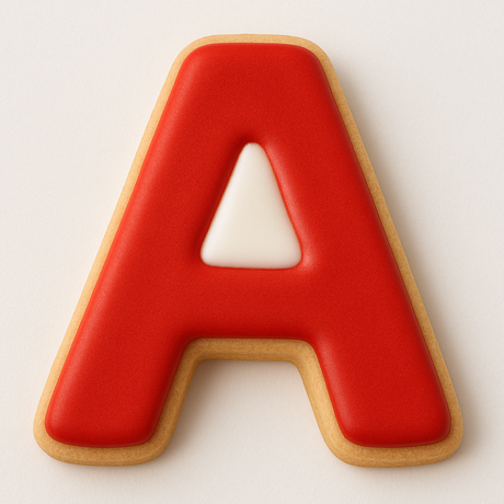 RADYAN Letter A Tin Cookie Cutter for Alphabet, Monogram, and Classroom Baking product image clearly showing the design.