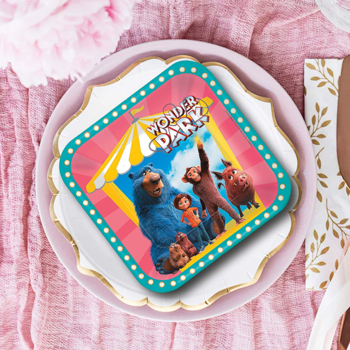 8 Count Wonder Park Party Square Paper Dinner Plates 9" Fun Character Themed Disposable Plates