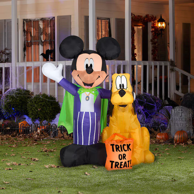Gemmy 4.99-ft Lighted Disney Mickey Mouse Friends Mickey Mouse Vampire Inflatable Halloween Decoration