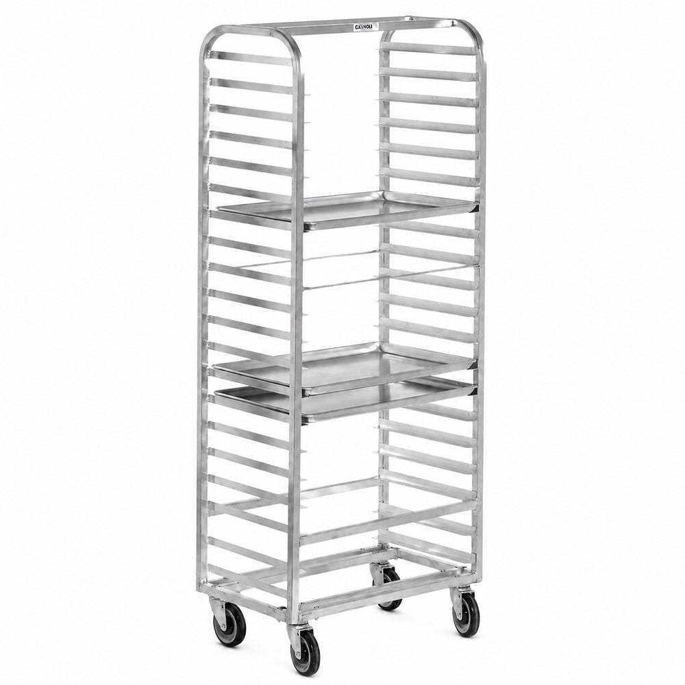 Channel Bun Pan Rack, Aluminum, Side Loading, 70-1/4" High, for 20 Pans