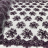 1 Yard Whimsical Pink Beaded 3D Floral Lace Fabric on Net Mesh 50 inch Width