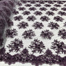 Beaded 3D Floral Lace Fabric - 3D Floral Beaded Embroidery, 50" Wide (1 Yard)