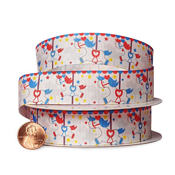 Kids Themed Grosgrain Ribbon 7/8 '' X 10 yd - Carousel Color 1 / ROLL