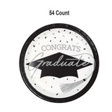 9" 54 Count Versatile White Graduation Party Paper Plates